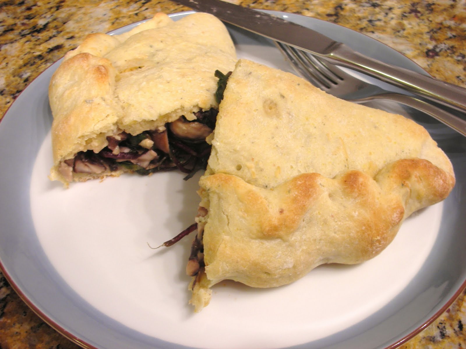 Everyday Vegan Turnip Green and Shiitake Mushroom Calzone with 'Smoked