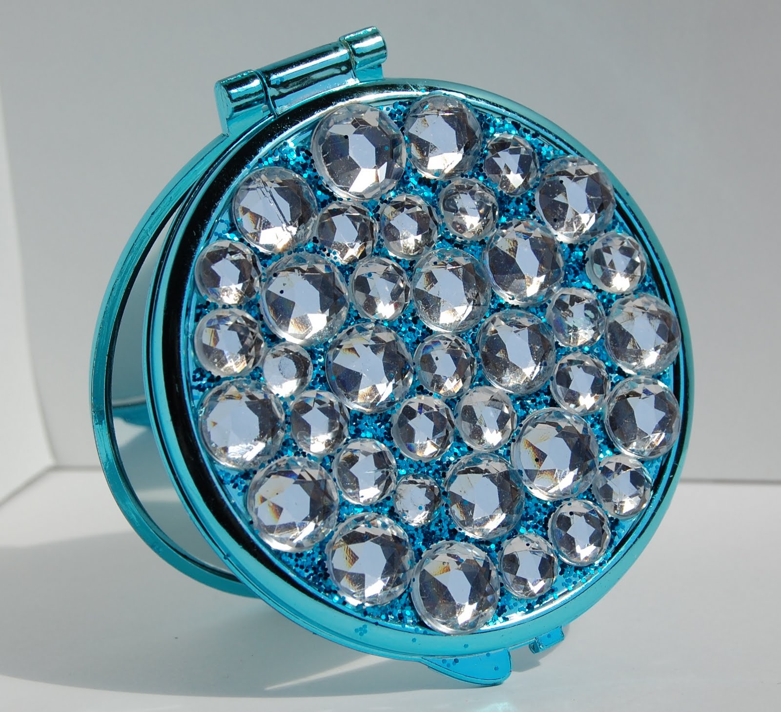 SellzCuteThings DIY Rhinestone Blue Round Mirror
