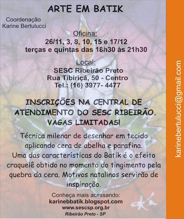 Oficina no SESC Ribeirão!