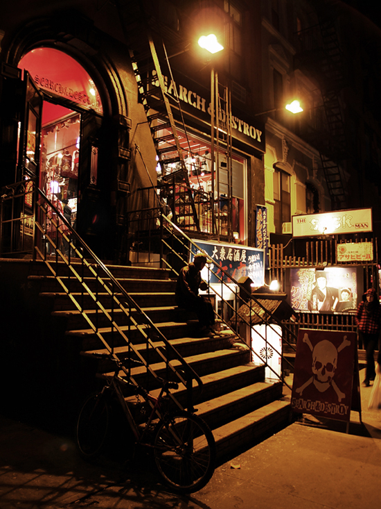 Search & Destroy, St. Mark's Place, East Village, New York - photo by Joselito Briones