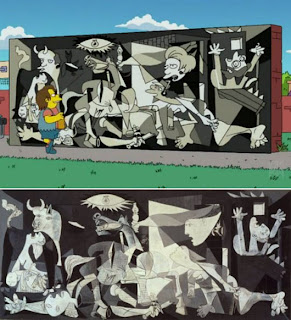 Versión de Los Simpsons del Gernika de Picasso