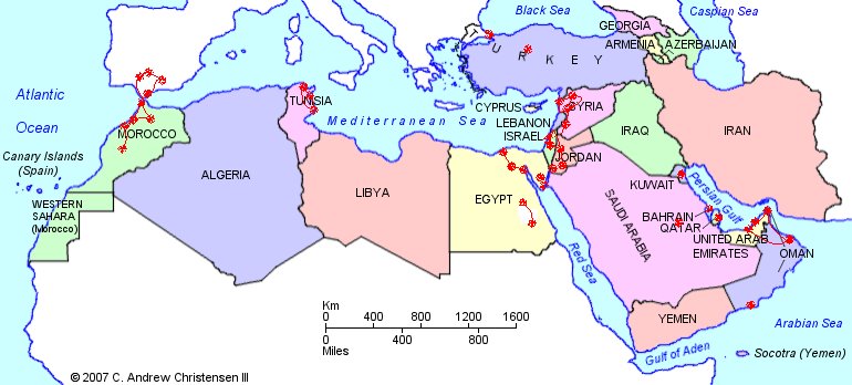 Map of the Middle East