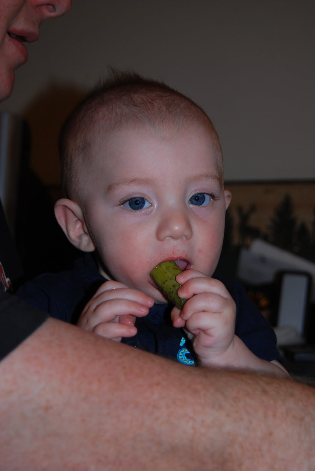 Chirstopher, Monica, Aden, Raleigh, and Gauge Pickle Eating Boys