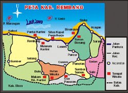 Peta Kab Rembang dan Tempat Wisata