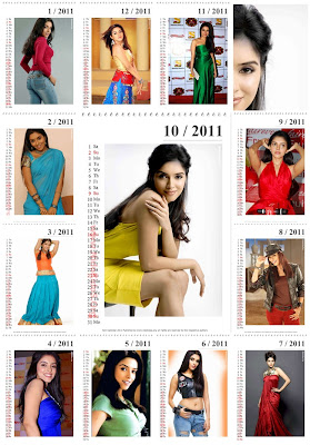 New Year 2011 Calendar, Bollywood Actress Asin Desktop Wallpapers