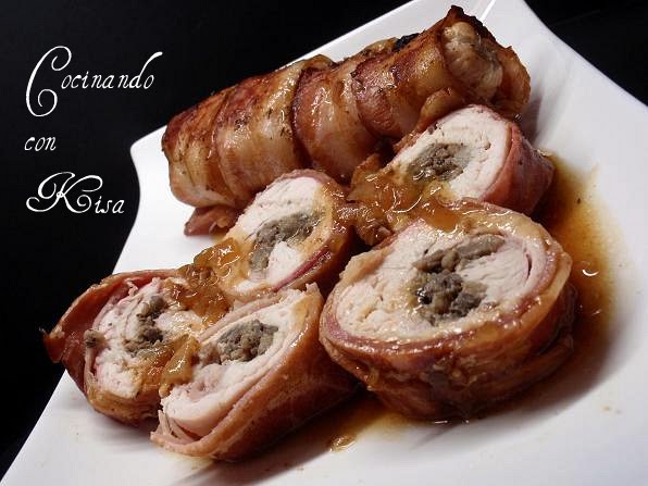  Filetes de pollo rellenos de tapenade o paté de aceitunas negras y champiñones(fussioncook) 