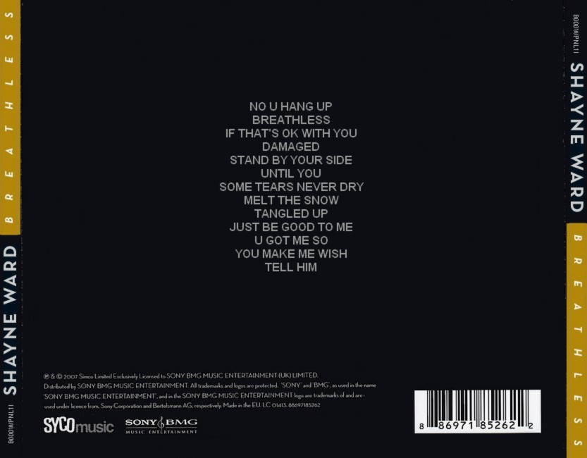 [Pop,Soul] Shayne Ward Breathless 2007 [FLAC]