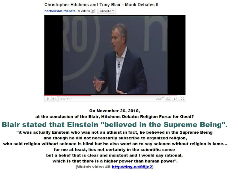 Blair stated that Einstein believed in the Supreme Being.
