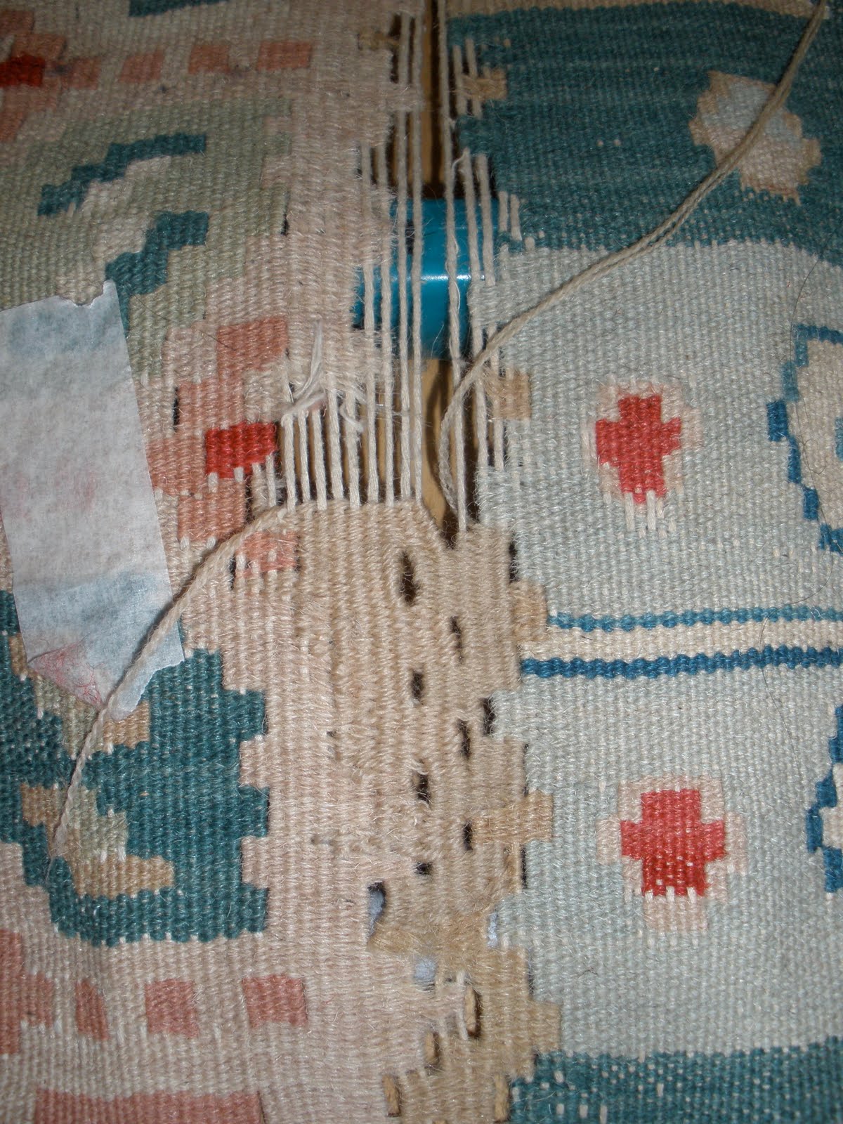 Kilim Restoration Mid Process