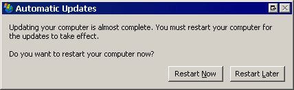 Do you want to restart your computer now - Windows Update Restart Now