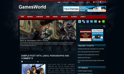 Games World Blogger Template
