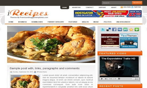 iRecipes Blogger Template