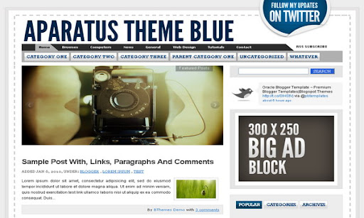 Aparatus Blue Blogger Template