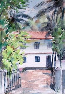 House at Calangutte - Watercolor
