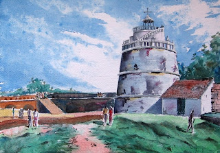 fort Aguada - watercolor