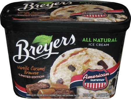 Breyer's Vanilla Caramel Brownie flavoured ice cream