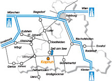 Map of the Salzbugerland area