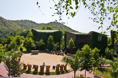 Posted by Ripple (VJ) : Photo Journey: Recently I visited Ranthamore with my office friends and stayed in Ranthamore Forest Resort for on weekend. Here are few Photographs of the resort to feel it through photographs. I have no photograph of food served there because I didn't like food there  :) :: Area for evening tea and cultural programs @ Ranthambore Forest Resort, Savai Madhopur