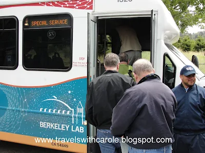 boarding the bus for the Lawrence Berkeley National Laboratory tour in Berkeley, California