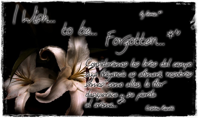 I wish to be forgotten