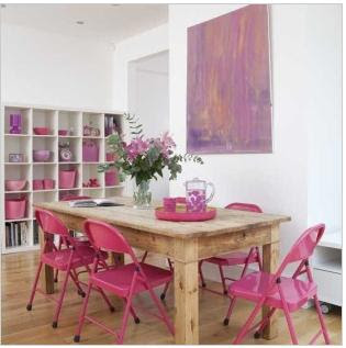 Sala de jantar em pink