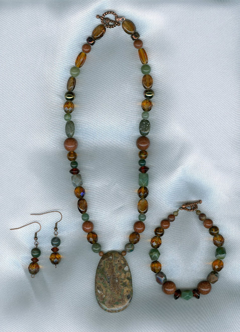 Mongolian Jasper Pendant with Fancy Jasper and Goldstone Beads