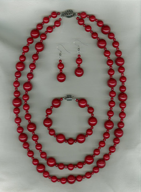 Double Strand Red "Jade" with Sterling Silver Clasp