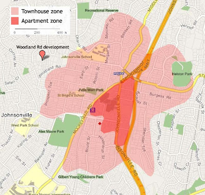 Proposed intensification zones for Johnsonville