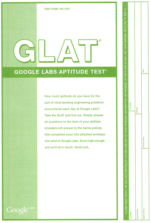 Glat Google Aptitude Test