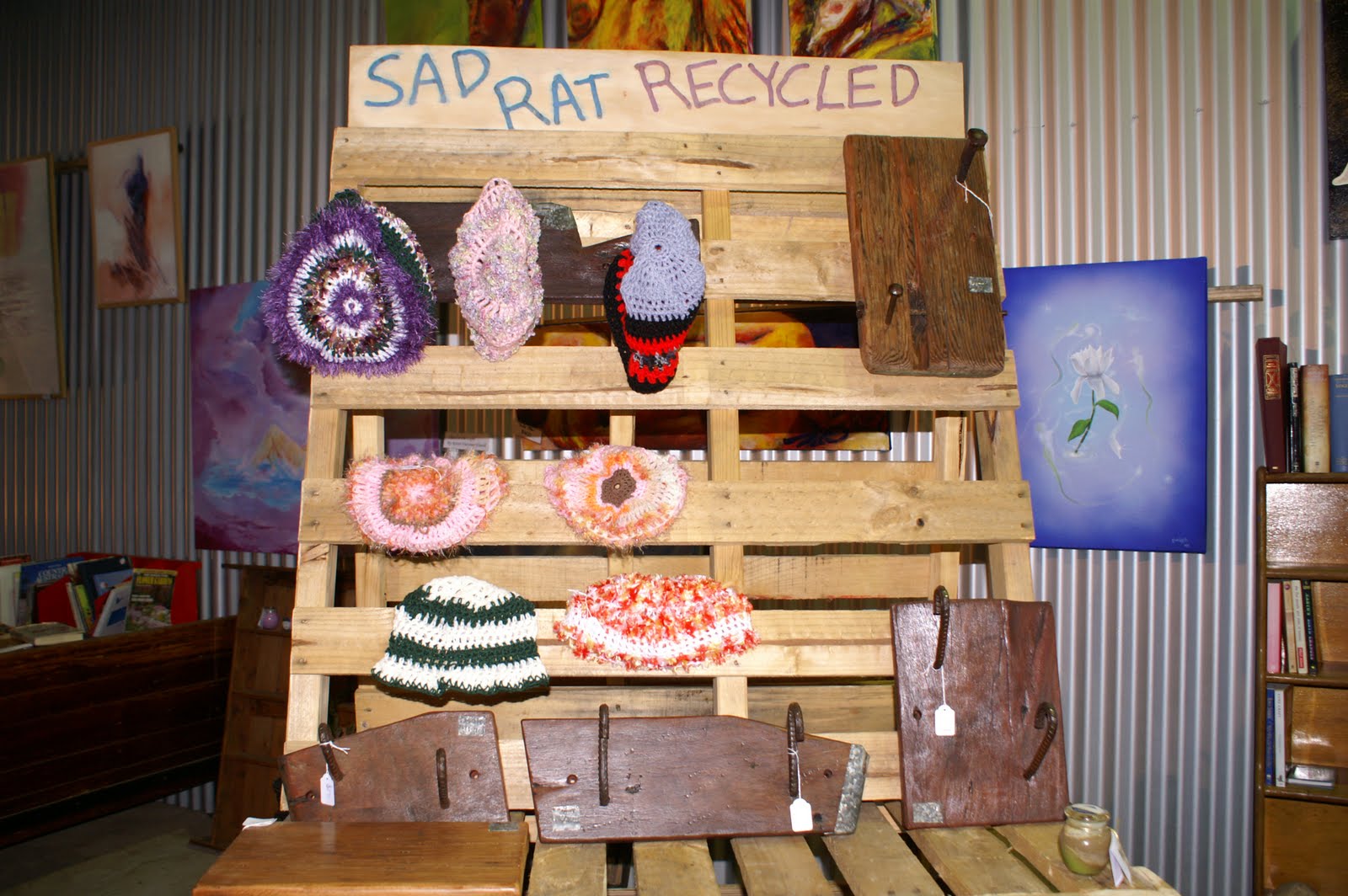 Steve's Hat racks & my Beanies