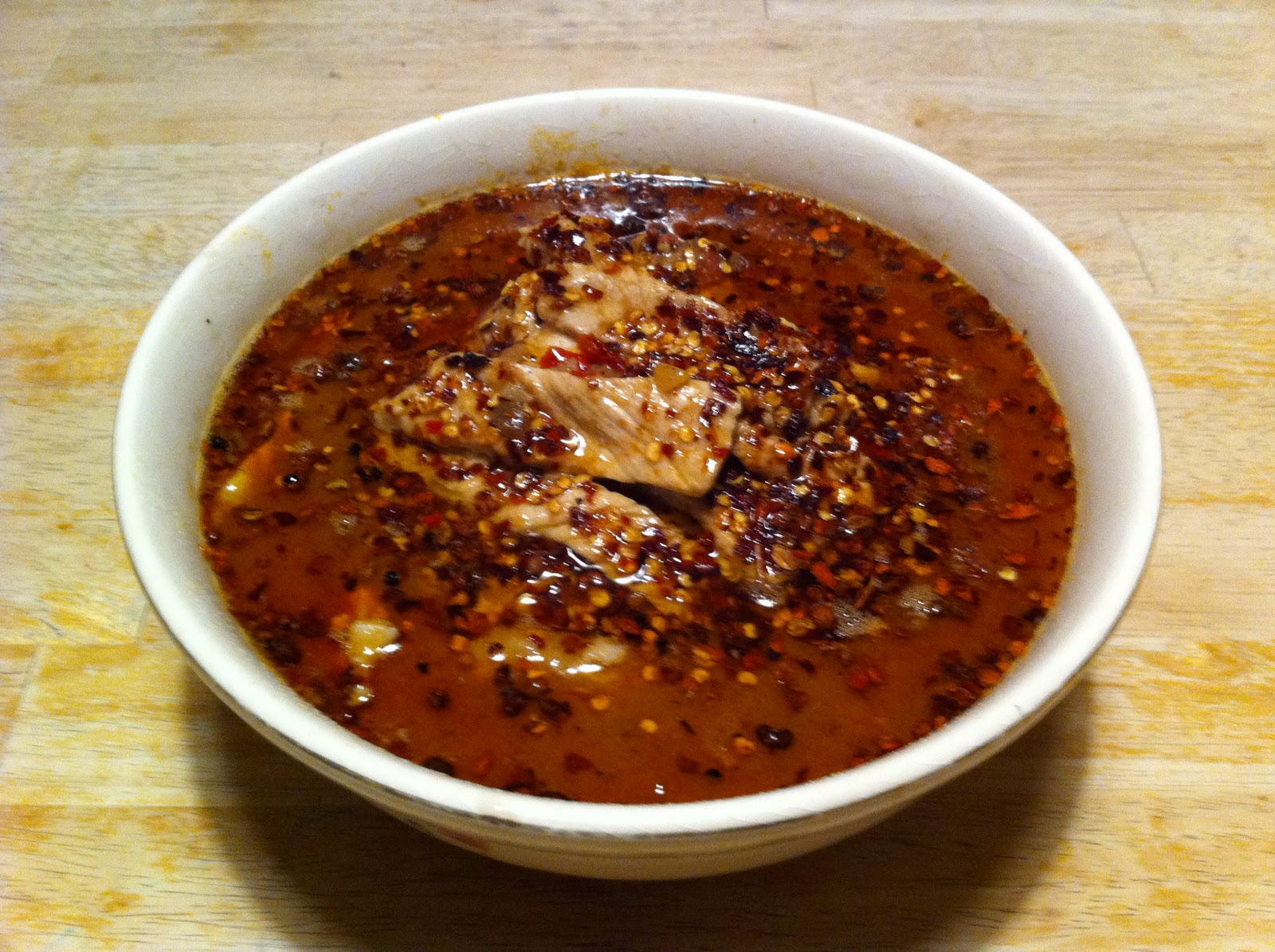 China in My Belly! Pork in Spicy SiChuan Broth Shui Zhu Rou Pian