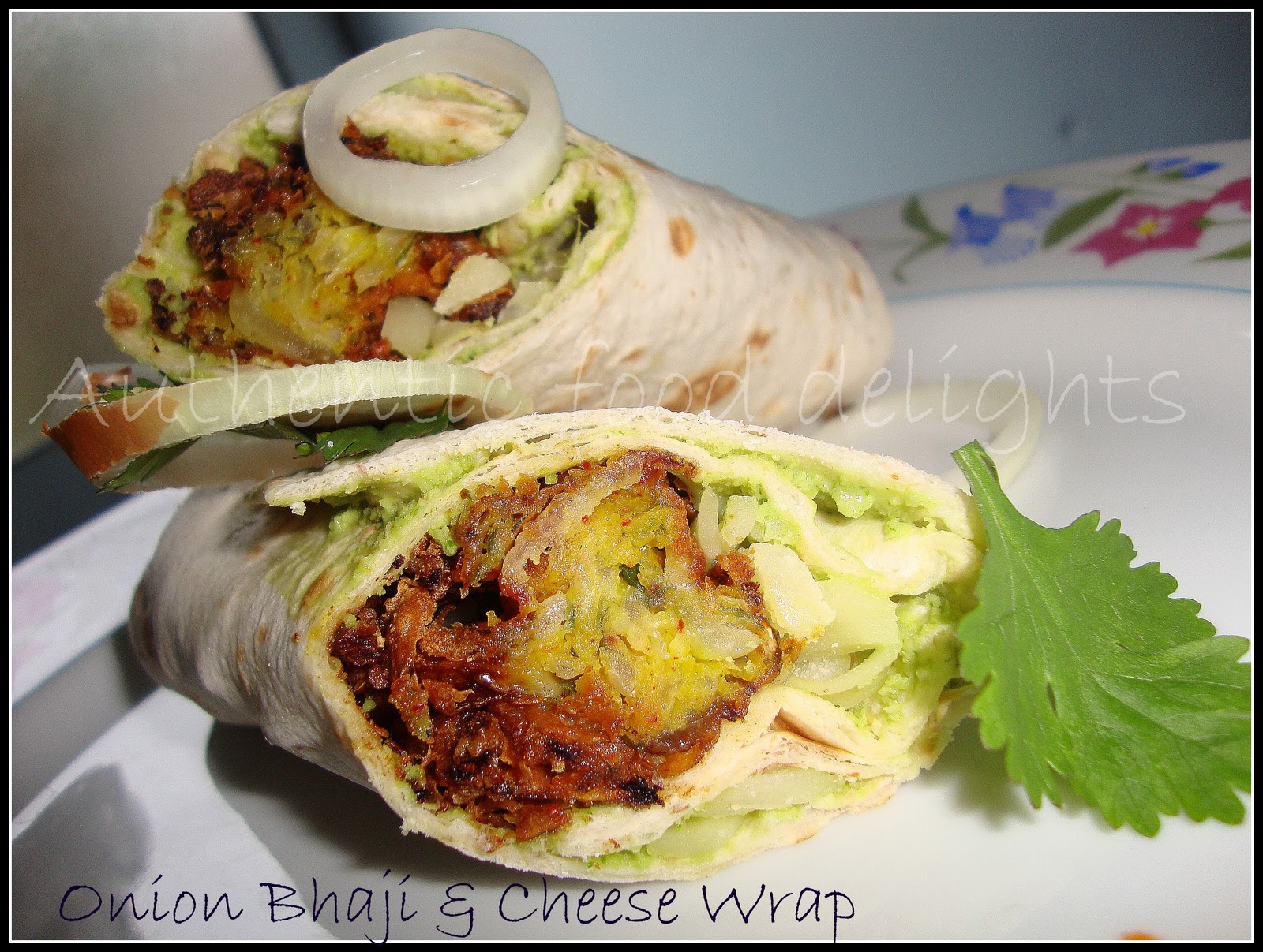 Authentic Food Delights Onion Bhaji & Cheese Wrap