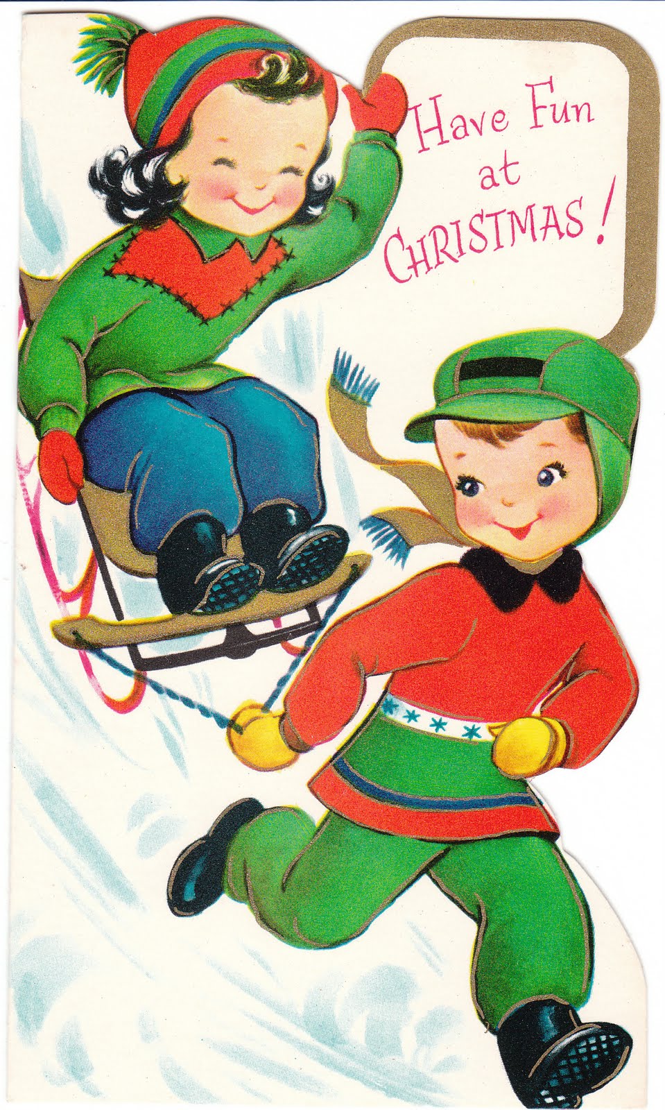 View from the Birdhouse: 1950's Vintage Christmas Die-Cut Cards for ...
