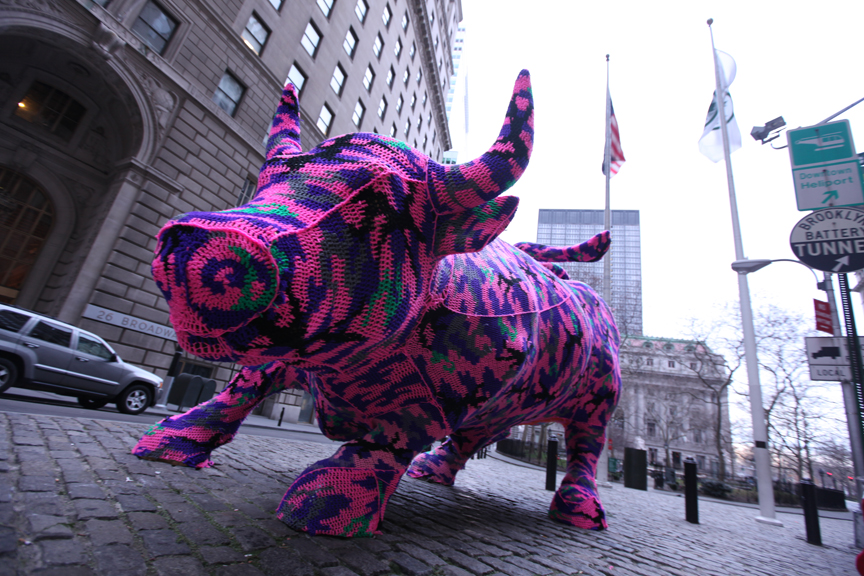 Exclusive Interview with Crocheted Olek On Wall Street's Bull and More