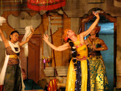An action shot from "Ramayana-Abduction of Sita" in the village of Kedisan, Bali