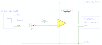 OpenEnergyMonitor: Hall effect sensor circuit diagram
