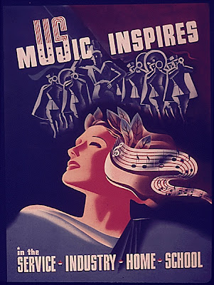 propaganda poster:Music Inspires