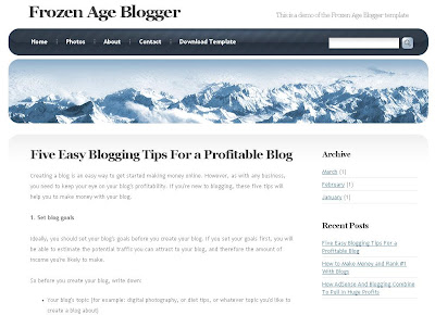 Frozen Age Blogger Template