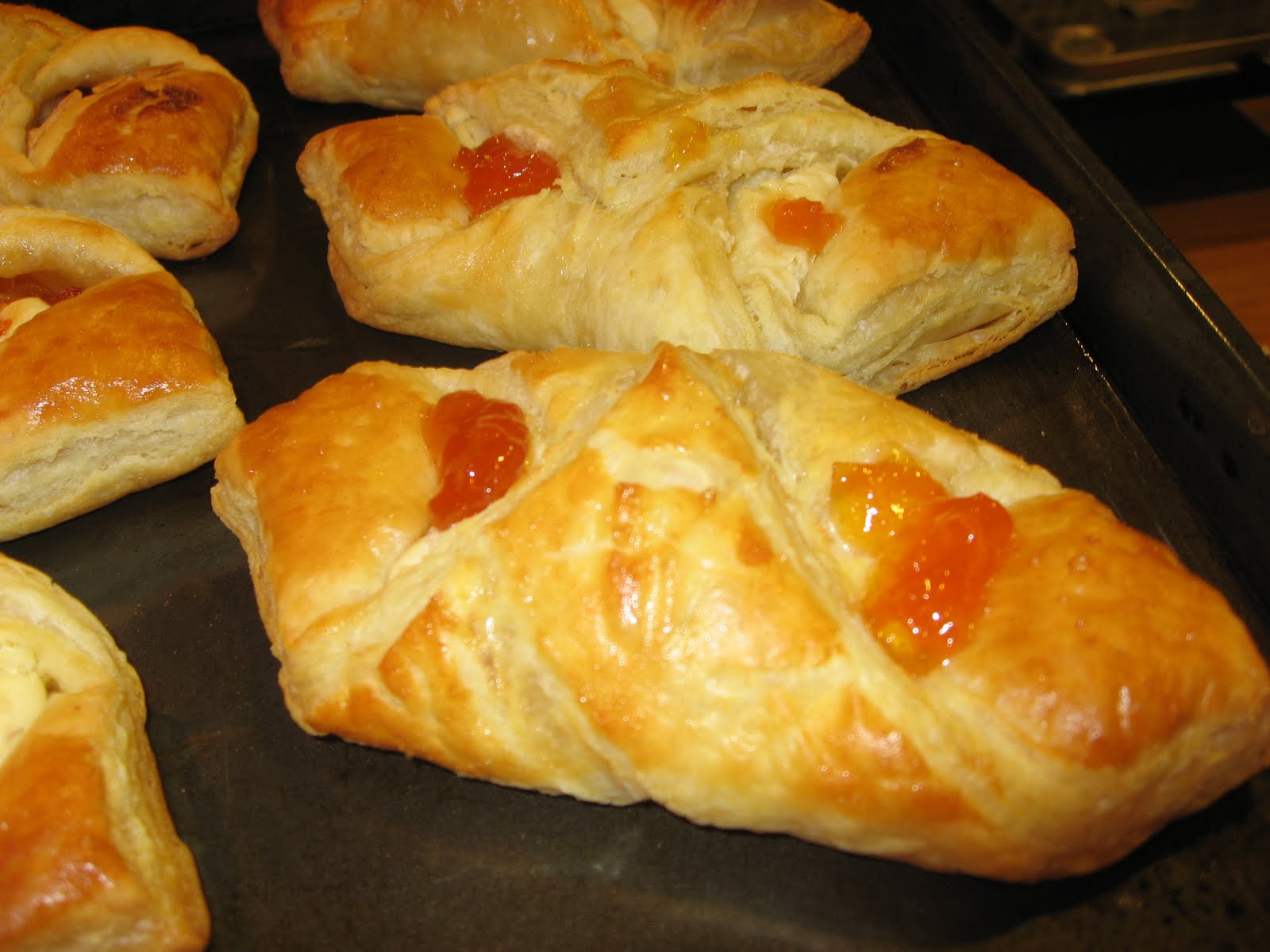 Cheese Danish with apricot jam