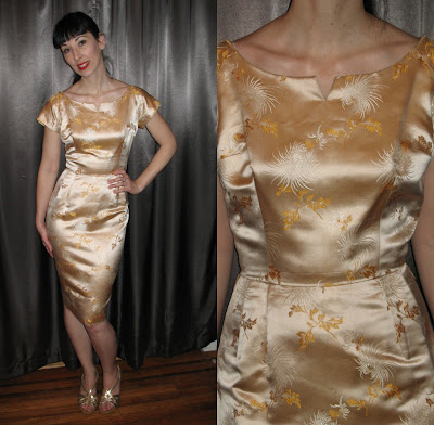 1960's Satin Wiggle Dress