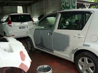  Myvi  accident wira tukar kulit pintu  azamaju sprayworks 