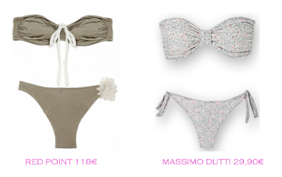 Comparativa precios bikinis rellenitas: Red Point 118€ vs Massimo Dutti 29,90€