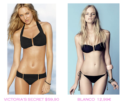 Comparativa precios bikinis para mucho pecho: Victoria's Secret $59,90 vs Blanco 12,99€