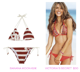 Comparativa precios bikinis para delgadas: Banana Moon 62€ vs Victoria's Secret $30