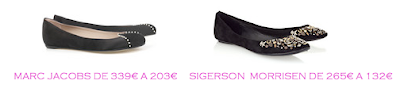 Tienda online: Net-a-porter: Bailarinas: Marc Jacobs 203€ vs Sigerson Morrisen 132€