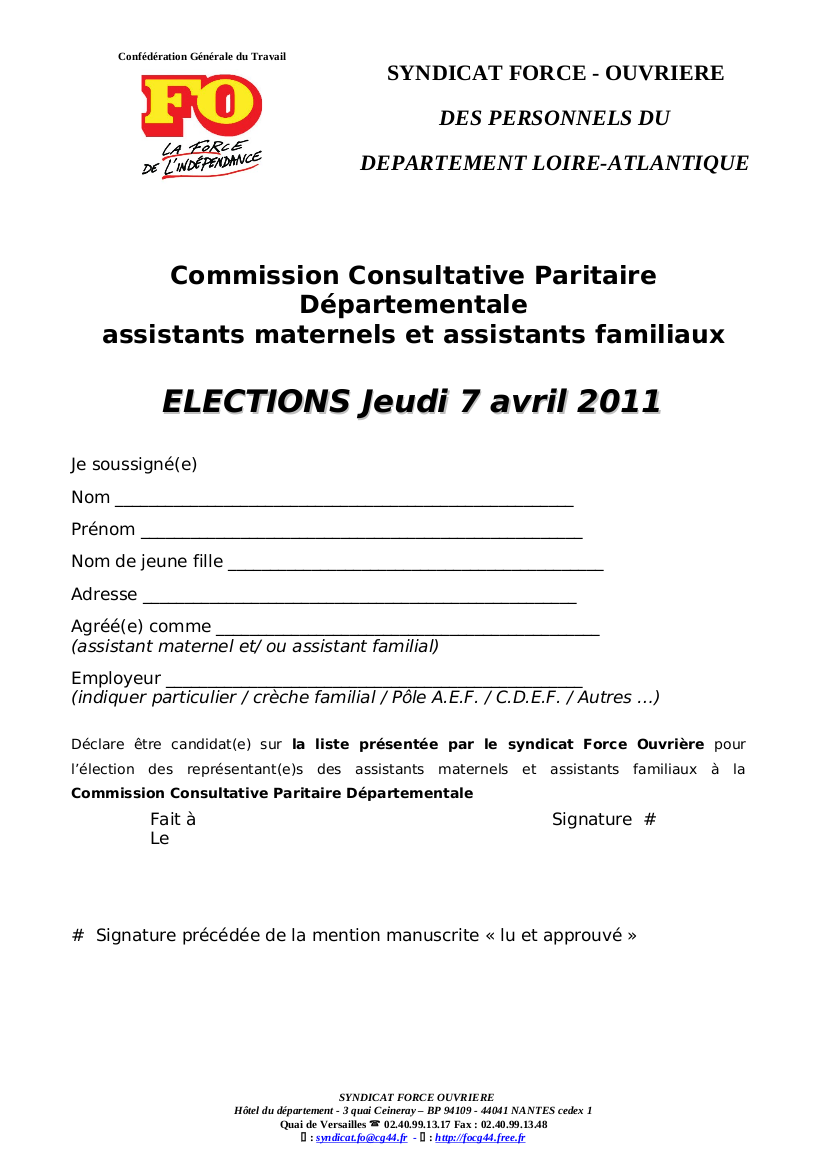 Exemple De Lettre De Candidature Cse Modele D Acte Elections Du Cse
