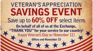 of veteran s day aafes exchange stores are having a 60 % off sale ...