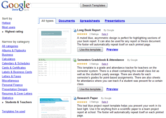 Google Docs Templates