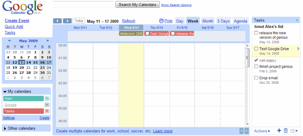 Uforglemmelig koks Original Google Operating System: Google Calendar Adds Tasks