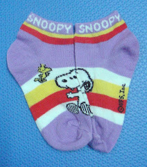 Snoopy & Woodstock Striped Socks